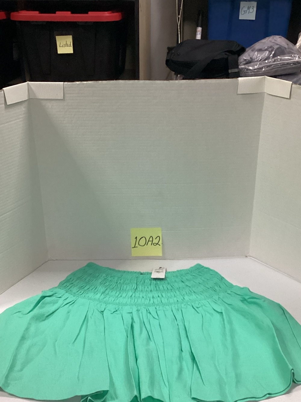 Express Mint Green Smocked-Waist Mini Skirt